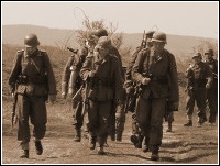 Rozbitá německá pěchota na ústupu